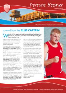 Portsea Boomer February 2010 Official Newsletter of PSLSC since Novembera word from the CLUB CAPTAIN