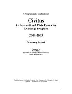 A Programmatic Evaluation of  Civitas An International Civic Education Exchange Program