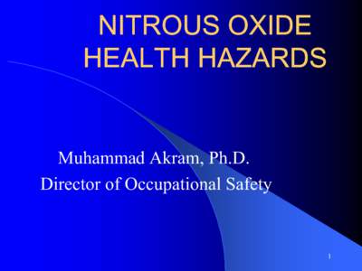 NITROUS OXIDE HEALTH HAZARDS