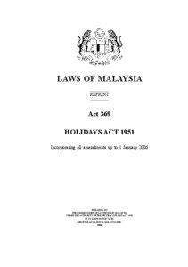 LAWS OF MALAYSIA Reprint