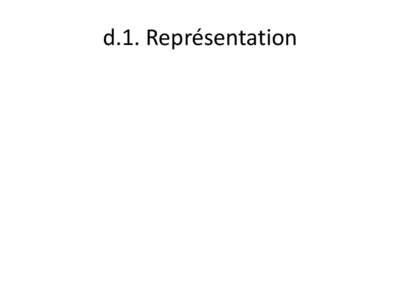 d.1. Représentation  d.1.1 d.1.2