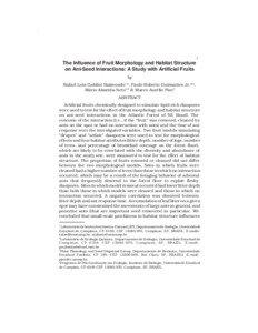 1  The Influence of Fruit Morphology and Habitat Structure