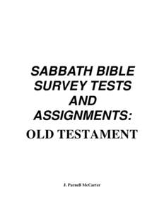 Bible Survey Tests and Assignments OT
