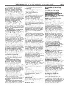 Endocrine Disruptor Methods Validation Subcommittee under the National Advisory Council for Environmental Policy and Technology; Notice of Public Meeting - July 30, 2003