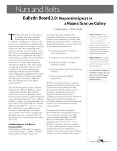 Nuts and Bolts Bulletin Board 2.0: Responsive Spaces in a Natural Sciences Gallery by Nadja Lazansky and Melissa Standen  T