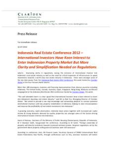 Microsoft Word - Post Press Release Indonesia Real Estate