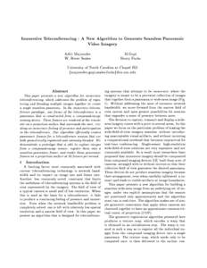 Immersive Teleconferencing : A New Algorithm to Generate Seamless Panoramic Video Imagery Aditi Majumder W. Brent Seales  M.Gopi