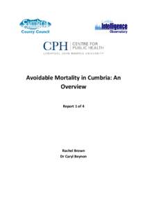 Avoidable Mortality in Cumbria: An Overview