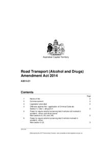 Road Transport (Alcohol and Drugs) Amendment Act 2014
