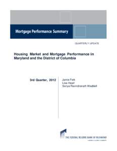 Housing Market and Mortgage Performance in the Fifth District