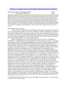 Southern Campaign American Revolution Pension Statements & Rosters Pension application of Adam Howard S8716 Transcribed by Will Graves f22VA[removed]