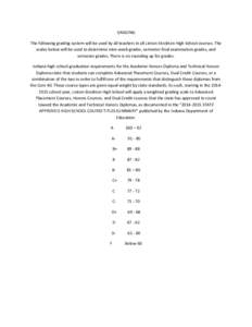 GRADING The following grading system will be used by all teachers in all Linton-Stockton High School courses. The scales below will be used to determine nine-week grades, semester final examination grades, and semester g