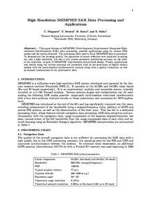 1  High Resolution MEMPHIS SAR Data Processing and Applications C. Magnard1 , T. Brehm2 , H. Essen2 , and E. Meier1 1