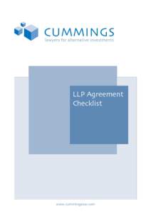 LLP Agreement Checklist www.cummingslaw.com  LLP Agreement Checklist