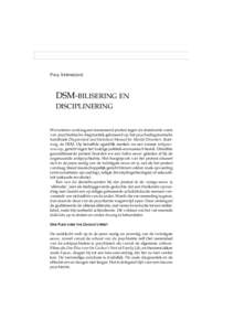DSM-BILISERING EN DISCIPLINERING  PAUL VERHAEGHE DSM-BILISERING EN DISCIPLINERING