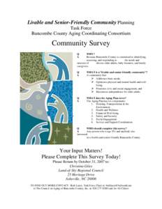 Livable and Senior-Friendly Community Planning Task Force