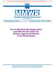 Centers for Disease Control and Prevention / Obesity / Pediatrics / Growth chart / Medical signs / Breastfeeding / Stunted growth / Morbidity and Mortality Weekly Report / Human height / Health / Medicine / Nutrition