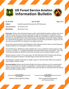 US Forest Service Aviation  Information Bulletin No. FS[removed]June 25, 2010