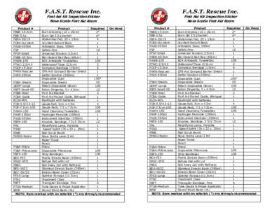 F.A.S.T. Rescue Inc.  F.A.S.T. Rescue Inc. First Aid Kit Inspection Sticker Nova Scotia First Aid Room