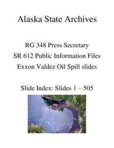 Exxon Valdez Oil Spill slides index