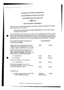 AUSTRALIAN CAPITAL TERRITORY SCAFFOLDING AND LIFTS ACT 1957 DETERMINATION OF FEES 1990 No.4jofl991 EXPLANATORY STATEMENT