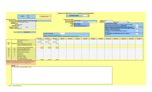 Statement of Split Shares Income Allocations and Designations TAXATION YEAR: T5  Select: