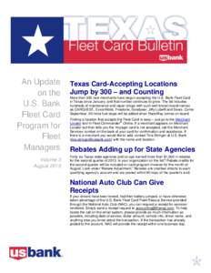 An Update on the U.S. Bank Fleet Card Program for Fleet