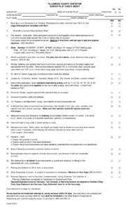 TILLAMOOK COUNTY SURVEYOR SURVEY/PLAT CHECK SHEET Yes SURVEYOR DATE RECEIVED