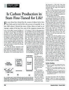 Physical cosmology / Nuclear physics / Astronomers / Fred Hoyle / Knights Bachelor / Anthropic principle / Alejandro Jenkins / Carbon / Nucleosynthesis / Physics / Chemistry / Science