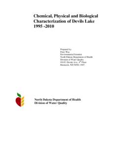 Environmental science / Devils Lake / Environmental chemistry / Aquatic ecology / Total dissolved solids / Water quality / Lake / Water / Environment / Water pollution