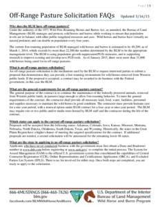 Feral horses / Bureau of Land Management / Conservation in the United States / United States Department of the Interior / Wildland fire suppression / Burro / Horse / Wild and Free-Roaming Horses and Burros Act / Pryor Mountains Wild Horse Range / Equidae / Land management / Environment of the United States