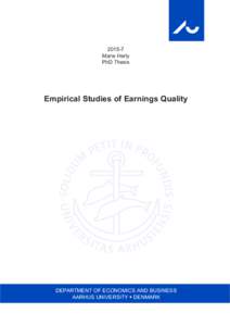Marie Herly PhD Thesis Empirical Studies of Earnings Quality
