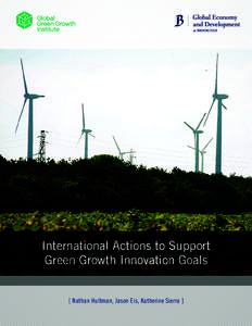 International Actions to Support Green Growth Innovation Goals [ Nathan Hultman, Jason Eis, Katherine Sierra ] Nathan Hultman is director of the Environmental Policy Program at the University of Maryland School