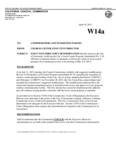 California Coastal Commission Staff Report and Recommendation Regarding Local Coastal Program Amendment No[removed]Wireless Communications Cert. Review)
