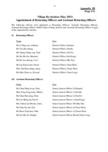 24  Appendix III (Page[removed]Village By-election (May 2013)