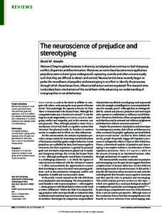 REVIEWS  The neuroscience of prejudice and stereotyping David M. Amodio