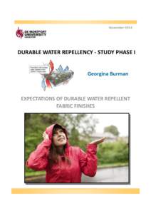 NovemberDURABLE WATER REPELLENCY - STUDY PHASE I Georgina Burman
