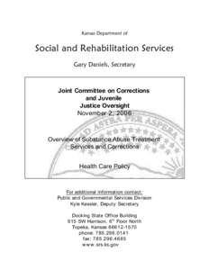 Overview of Substance Abuse Treatment Services and Corrections