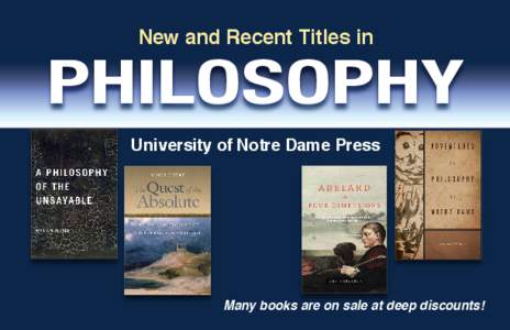 New and Recent Titles in  PHILOSOPHY