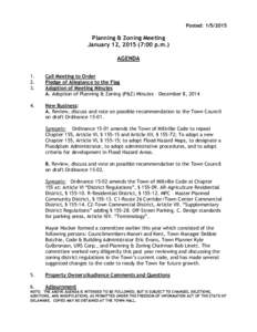 Posted: [removed]Planning & Zoning Meeting January 12, [removed]:00 p.m.) AGENDA 1.