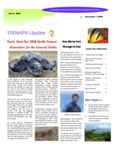 St Eustatius: National and Marine Parks and Botanical Gardens  March 2008 NewsletterSTENAPA Update