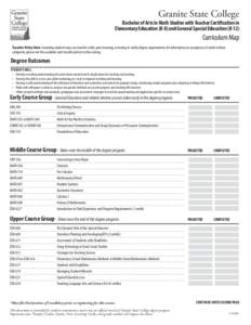 Granite State College  Bachelor of Arts in Math Studies with Teacher Certification in Elementary Education (K-8) and General Special Education (K-12)  Curriculum Map