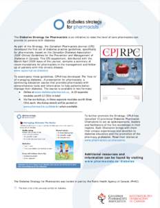 Diabetes Strategy for Pharmacists Information Sheet