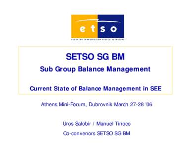 SETSO TF Report to ETSO SC