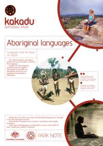 Aboriginal languages factsheet, Kakadu National Park