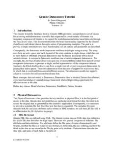 Granite Datasource Tutorial R. Daniel Bergeron Philip J. Rhodes Version