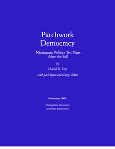 Patchwork Democracy Nicaraguan Politics Ten Years After the Fall by