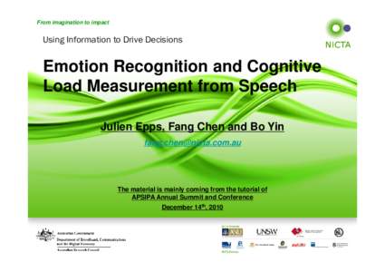 From imagination to impact  Using Information to Drive Decisions Emotion Recognition and Cognitive Load Measurement from Speech