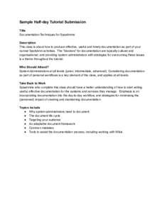 Sample LISA Submissions - Google Docs