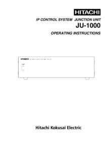 JU-1000 English Operation Manual